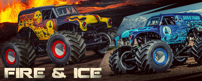 Pro-Line's Grave Digger Fire and Ice LIMITED EDITION Bodies